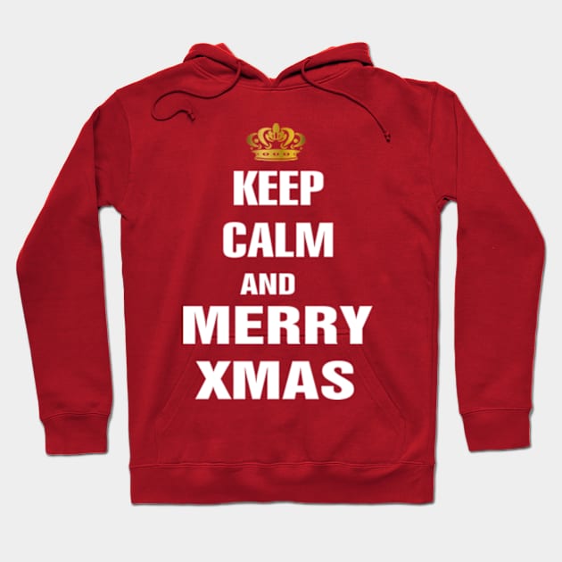 Keep Calm and Merry Xmas Hoodie by Mas Design